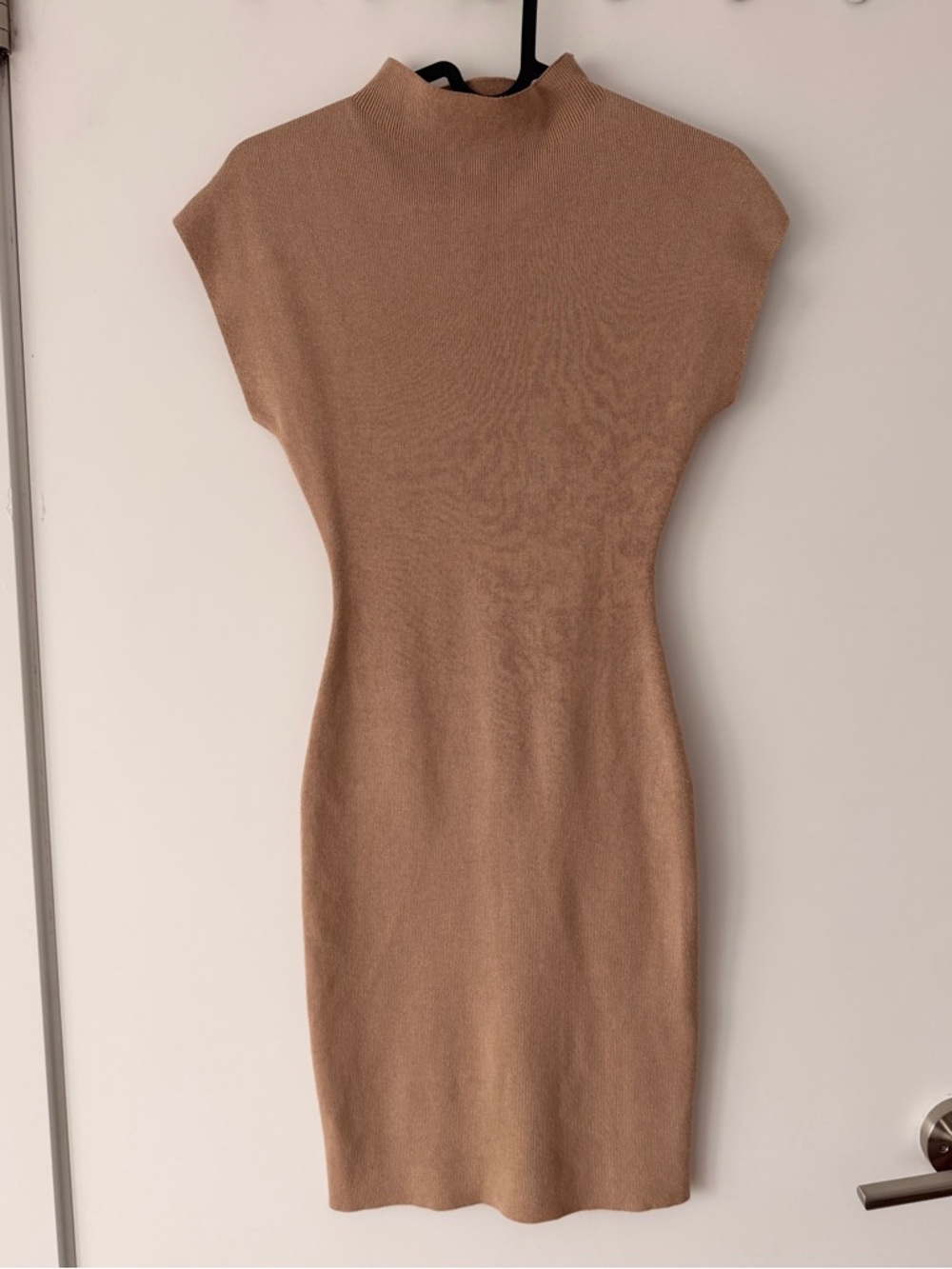 Workshop Republic Clothing Camel Knit Bodycon Mini Dress